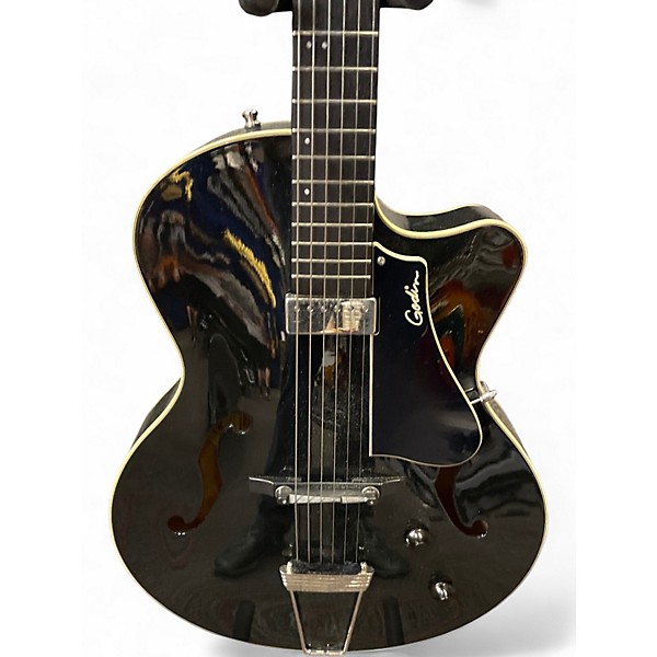 Used Godin 5th Avenue Jazz Piano Black Hollow Body Electric Guitar