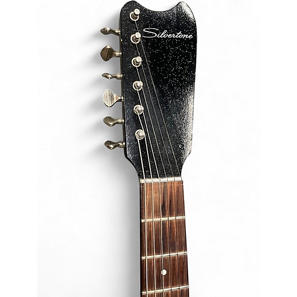 Vintage 1963 Silvertone 1448 Guitar and Amplifier Black and White Solid Body Electric Guitar