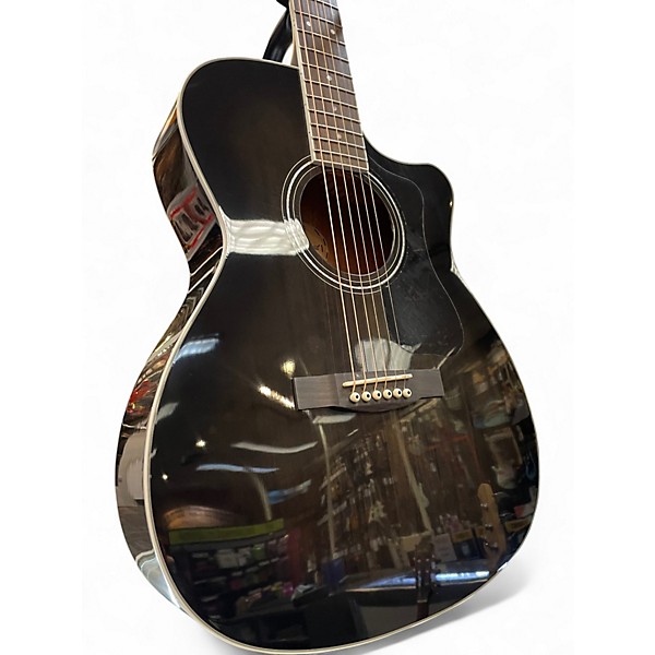 Used Guild OM260CE Trans Black Acoustic Electric Guitar