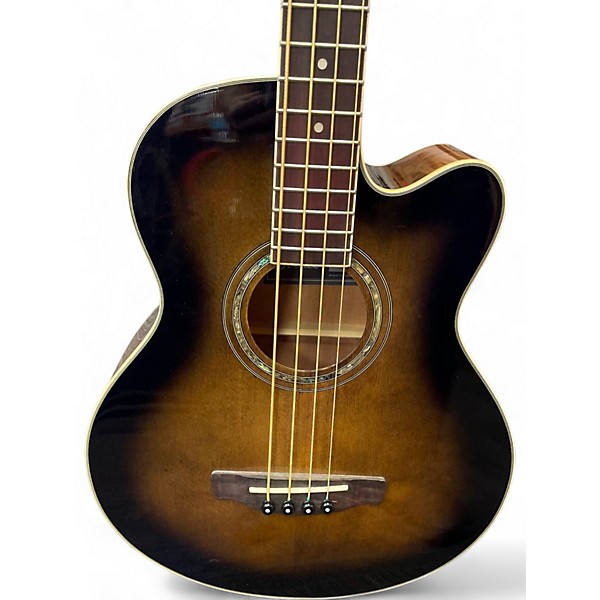 Used Ibanez AEB10E Trans Charcoal Acoustic Bass Guitar