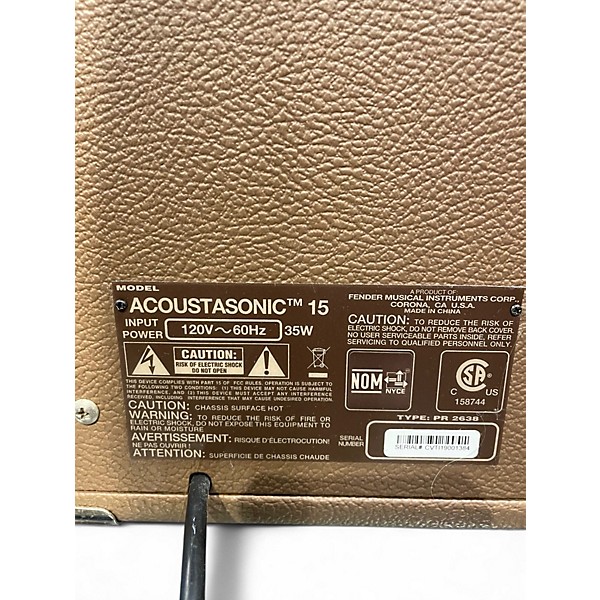 Used Fender Acoustasonic 15 Acoustic Guitar Combo Amp
