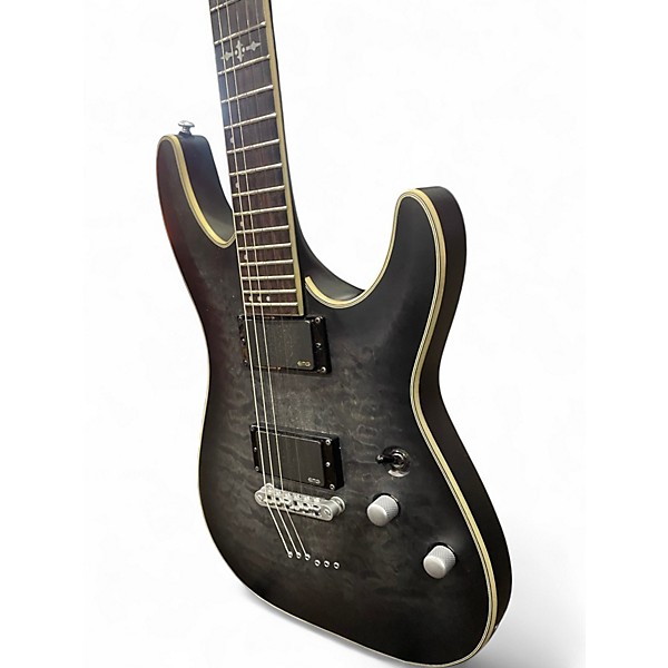 Used Schecter Guitar Research C1 Platinum Trans Black Solid Body Electric Guitar