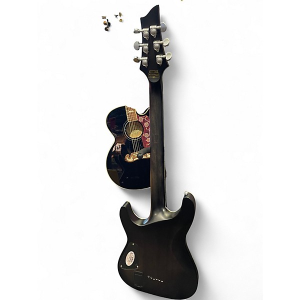 Used Schecter Guitar Research C1 Platinum Trans Black Solid Body Electric Guitar