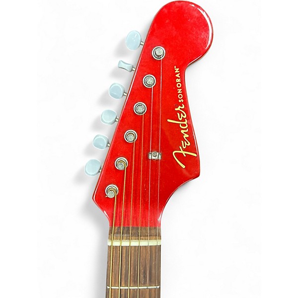Used Fender Sonoran SCE Candy Apple Red Acoustic Electric Guitar