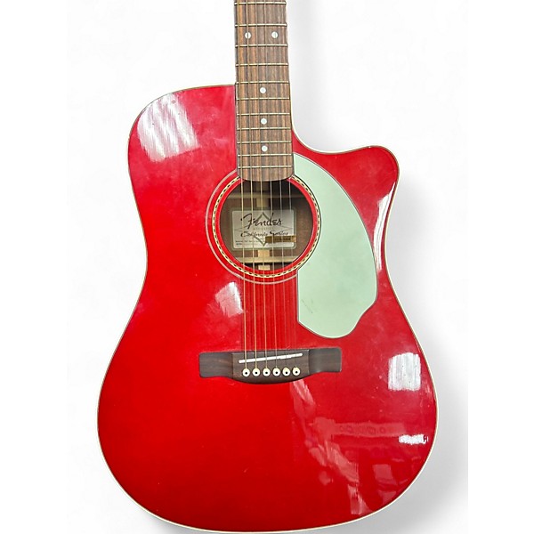 Used Fender Sonoran SCE Candy Apple Red Acoustic Electric Guitar