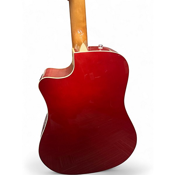Used Fender Sonoran SCE Candy Apple Red Acoustic Electric Guitar