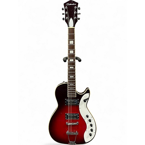 Used Silvertone 1423 RSFB Redburst Solid Body Electric Guitar