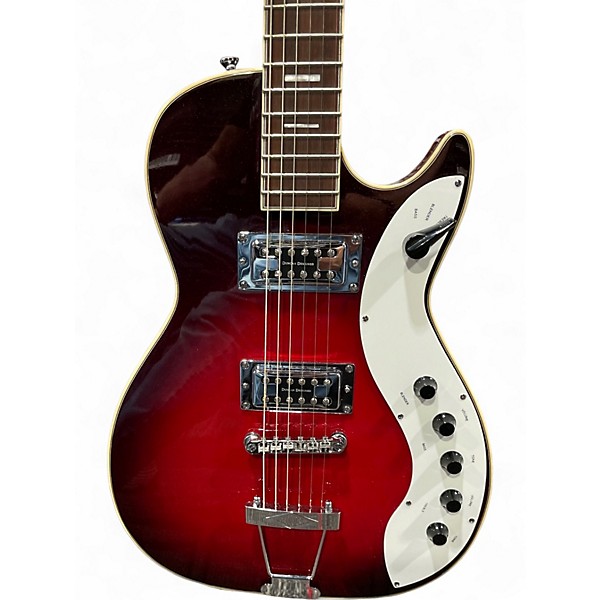 Used Silvertone 1423 RSFB Redburst Solid Body Electric Guitar