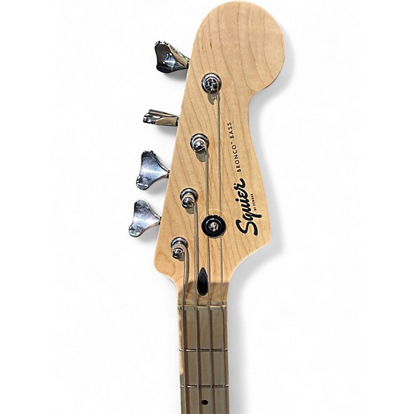 Used Squier Bronco Black Electric Bass Guitar