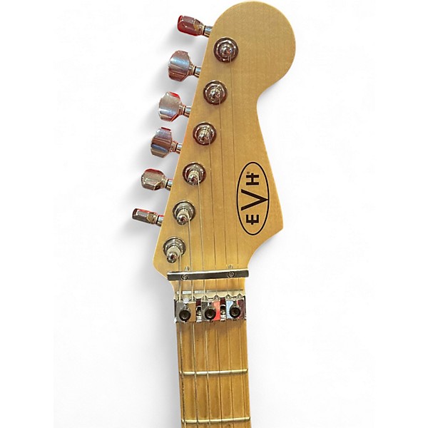 Used EVH Striped Series Black and White Solid Body Electric Guitar