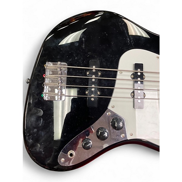 Used Squier Affinity Jazz Bass Black and White Electric Bass Guitar