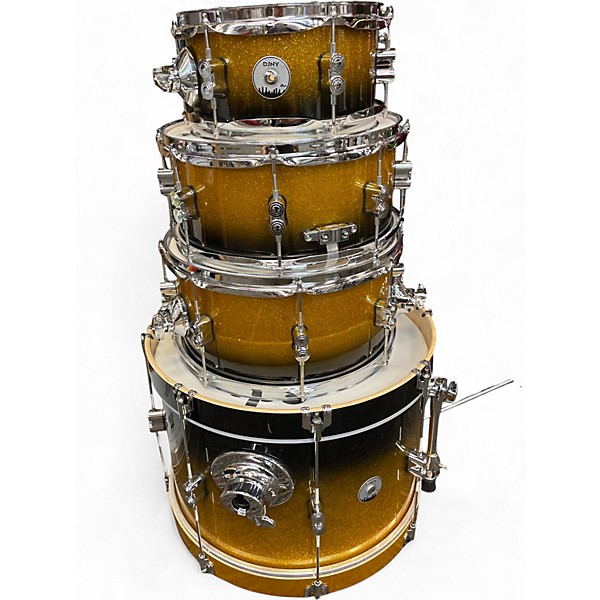 Used PDP by DW 4 Piece DJNY Black and Gold Fade Drum Kit