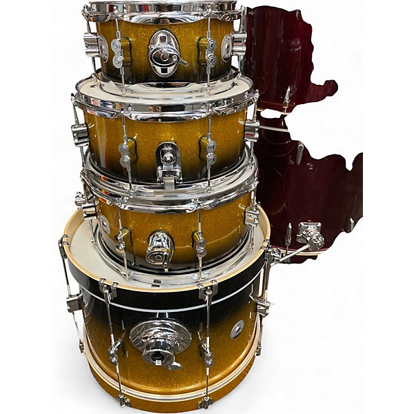Used PDP by DW 4 Piece DJNY Black and Gold Fade Drum Kit