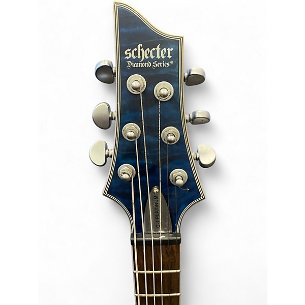 Used Schecter Guitar Research C1 Platinum TRANSPARENT MIDNIGHT BLUE Solid Body Electric Guitar