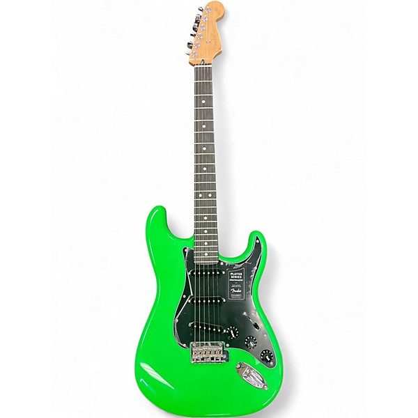 Used 2022 Fender Limited Edition Player Stratocaster Neon Green Solid Body Electric Guitar