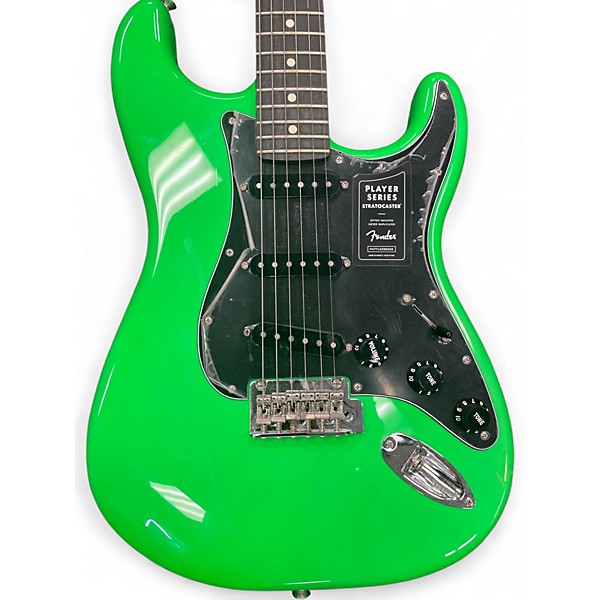 Used 2022 Fender Limited Edition Player Stratocaster Neon Green Solid Body Electric Guitar