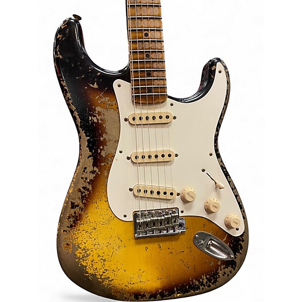 Used Fender Custom Shop GC 1957 Strat Super Heavy Relic Sunburst Solid Body Electric Guitar