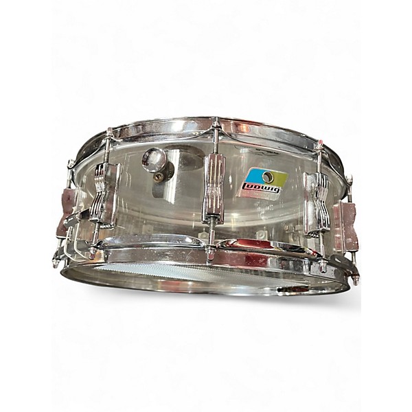 Vintage 1970s Ludwig 14X5.5 Vistalite Snare Clear Drum