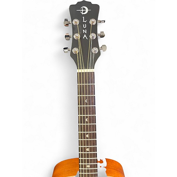 Used Luna Safari Tattoo 3/4 Size Mahogany Acoustic Guitar