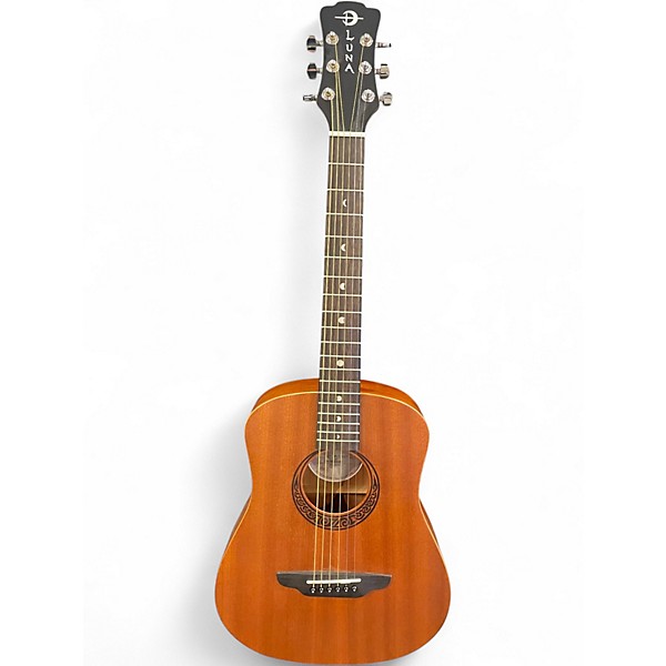 Used Luna Safari Tattoo 3/4 Size Mahogany Acoustic Guitar