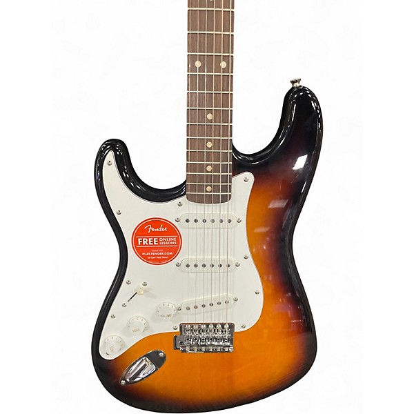 Used Squier Left handed stratocaster 2 Color Sunburst Solid Body Electric Guitar