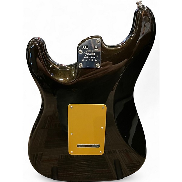 Used Fender American Ultra Stratocaster HSS Black and Gold Solid Body Electric Guitar