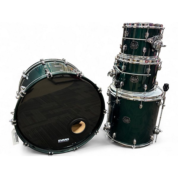 Used Mapex 4 Piece Saturn Evolution Rock Maple Emerald Green Drum Kit