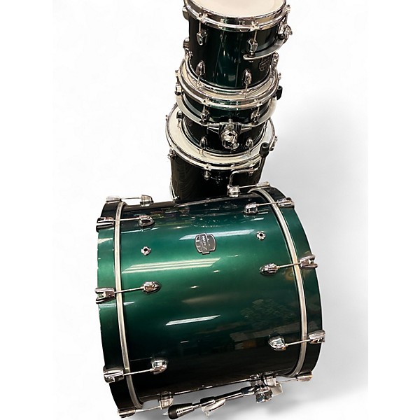 Used Mapex 4 Piece Saturn Evolution Rock Maple Emerald Green Drum Kit