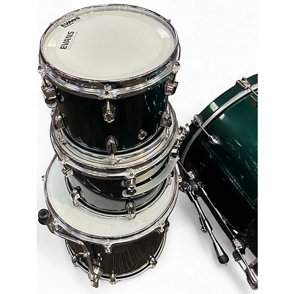 Used Mapex 4 Piece Saturn Evolution Rock Maple Emerald Green Drum Kit