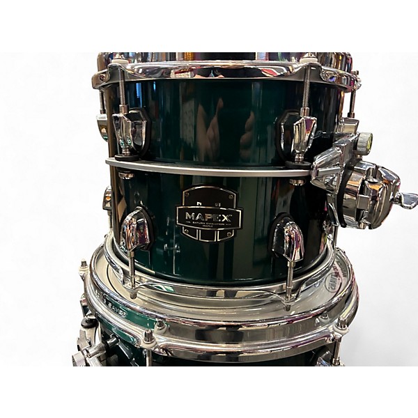 Used Mapex 4 Piece Saturn Evolution Rock Maple Emerald Green Drum Kit