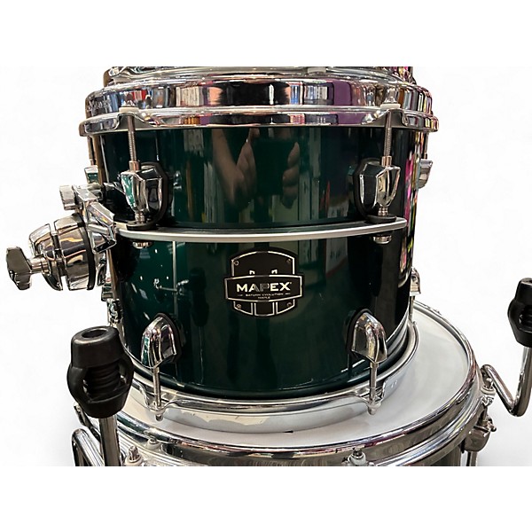 Used Mapex 4 Piece Saturn Evolution Rock Maple Emerald Green Drum Kit
