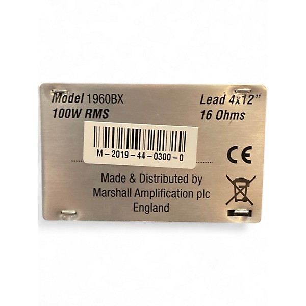 Used 2019 Marshall 1960BX 100W 4x12 Guitar Cabinet