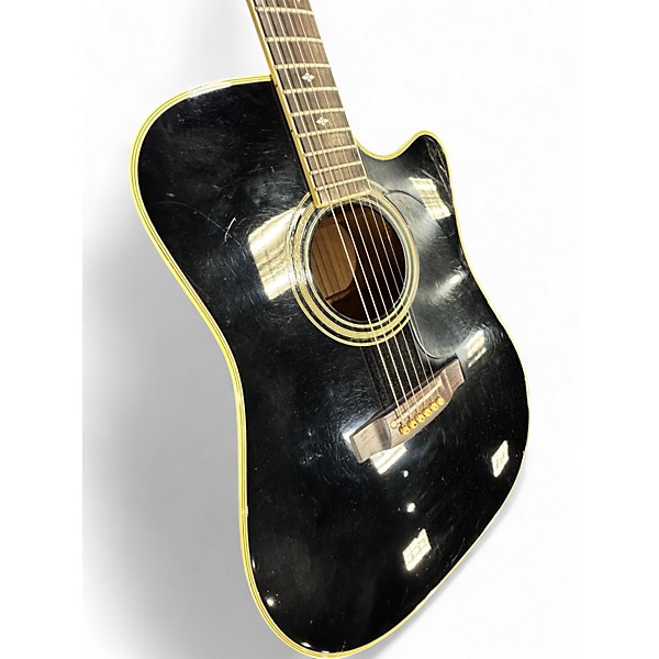 Used Takamine EF341C Black Acoustic Electric Guitar