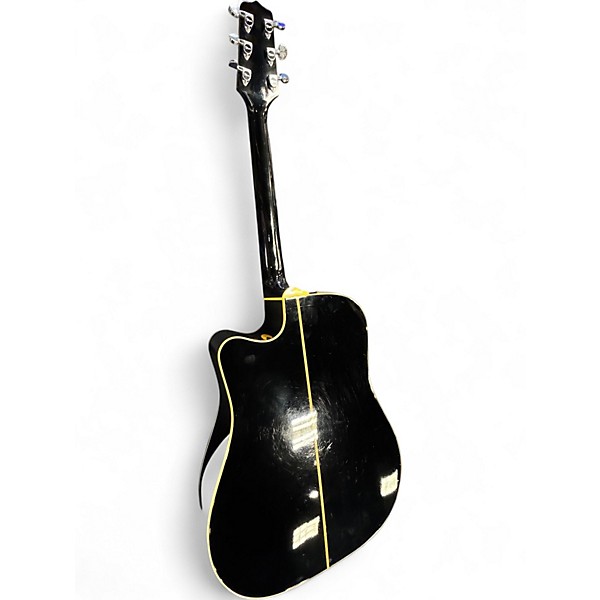 Used Takamine EF341C Black Acoustic Electric Guitar