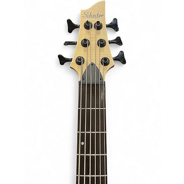 Used Schecter Guitar Research Stiletto Custom 6 String Natural Satin Electric Bass Guitar