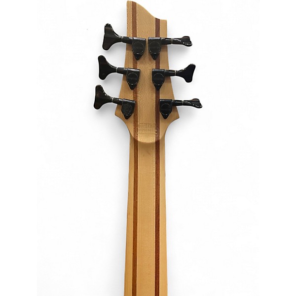 Used Schecter Guitar Research Stiletto Custom 6 String Natural Satin Electric Bass Guitar