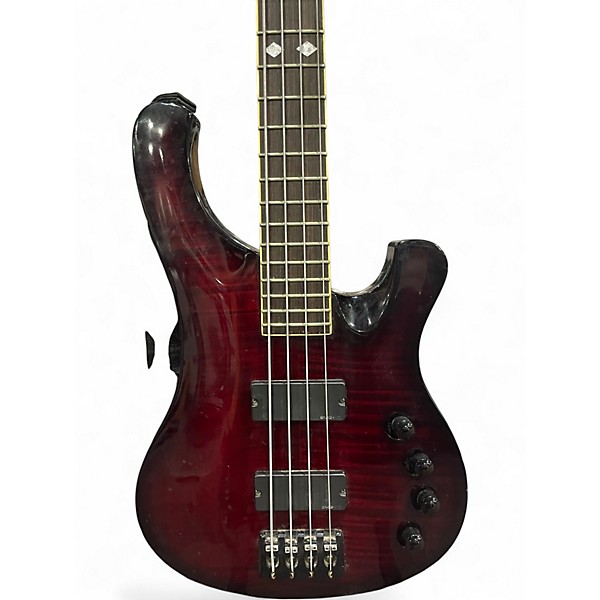 Used Schecter Guitar Research Diamond Series 004 Bass Crimson Red Trans Electric Bass Guitar