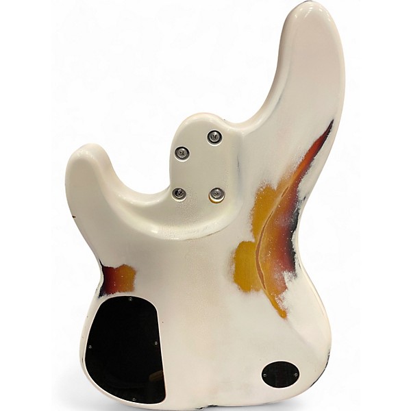 Used Rkm Custom Bass IV Road Worn White Electric Bass Guitar