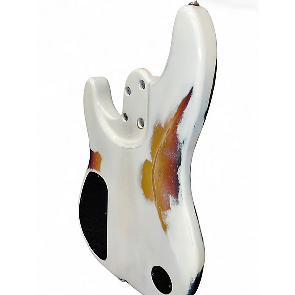 Used Rkm Custom Bass IV Road Worn White Electric Bass Guitar