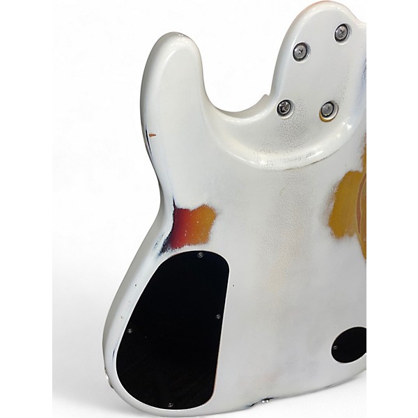 Used Rkm Custom Bass IV Road Worn White Electric Bass Guitar