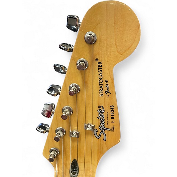 Used Squier Stratocaster Black Solid Body Electric Guitar