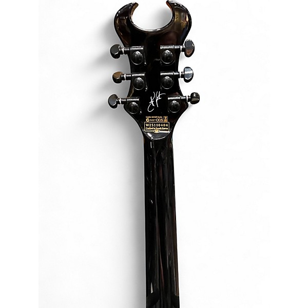 Used Schecter Guitar Research Synyster Gates Signature Custom Black with Silver Pinstripes Solid Body Electric Guitar