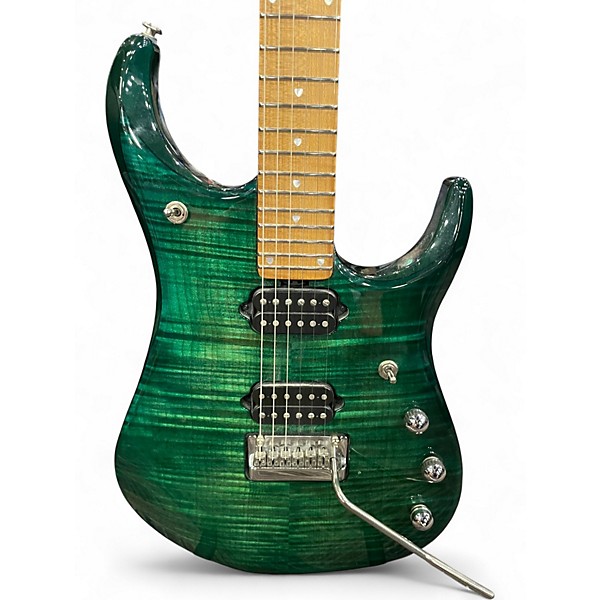Used Ernie Ball jp15 green flame top Solid Body Electric Guitar