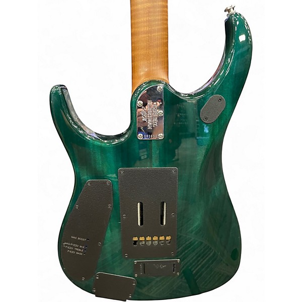 Used Ernie Ball jp15 green flame top Solid Body Electric Guitar