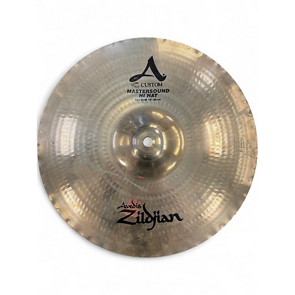 Used Zildjian 14in A Custom Mastersound Hi Hat Pair Cymbal
