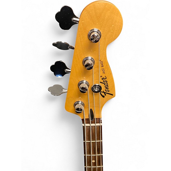 Used Fender Standard Jazz Bass Black and White Electric Bass Guitar