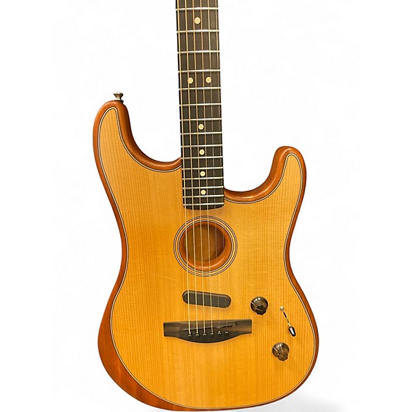 Used Fender American Acoustasonic Stratocaster Natural Acoustic Electric Guitar