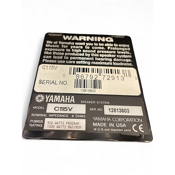 Used Yamaha C115V 15in 2-Way Unpowered Speaker