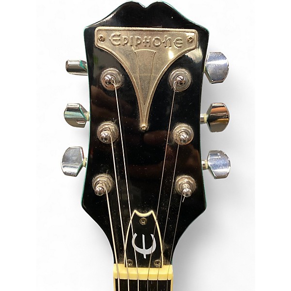 Used 2002 Epiphone Wildkat Turquoise Hollow Body Electric Guitar