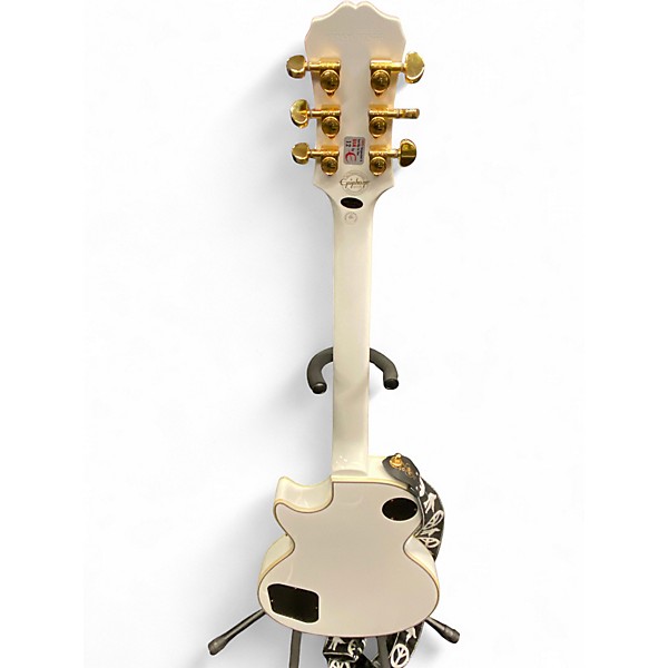 Used 2016 Epiphone Les Paul Custom Pro Alpine White Solid Body Electric Guitar